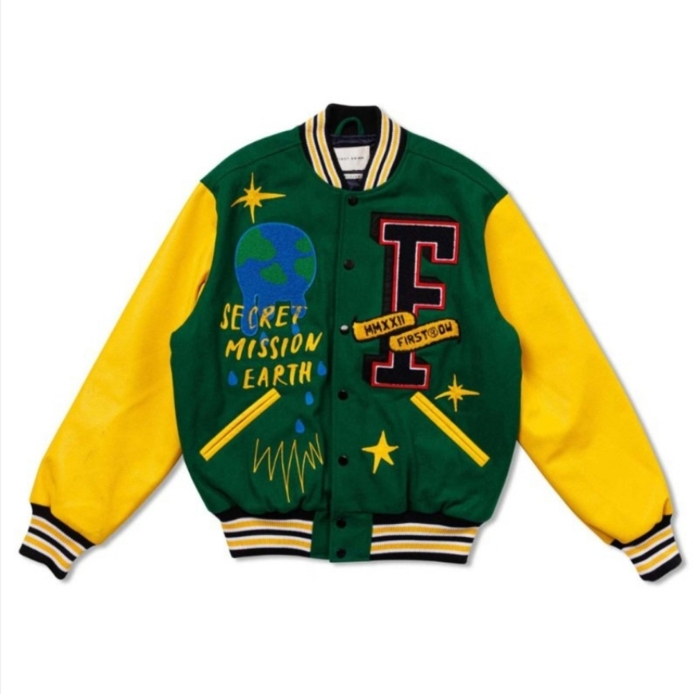 First Row Men's Secret Mission Varsity Jacket XL College Style